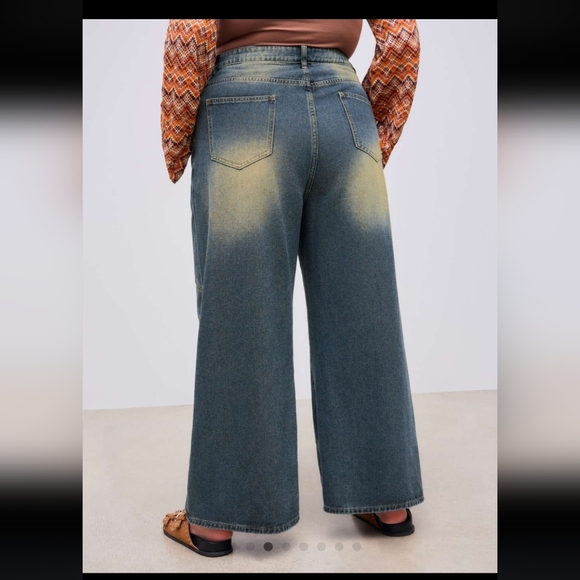 Cider NWT Denim Mid Rise Washed Button Pocket Straight Leg Jeans Size XL - Picture 6 of 6